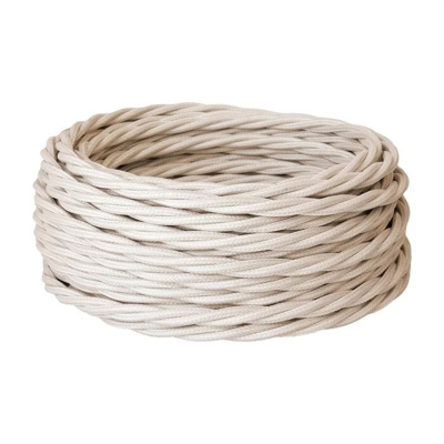 Ретро провод силовой Retro Electro, 2x1.5, слоновая кость, 50м, бухта в 