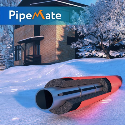 Комплект саморегулирующегося греющего кабеля PipeMate 25Вт/м 15м в 
