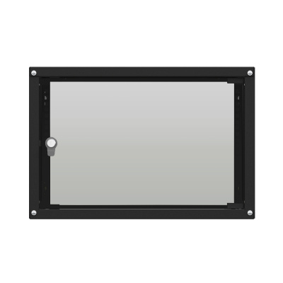 19'' Настенный телекоммуникационный шкаф NTSS LIME 18U 550×450×900 мм, стеклянная дверь, боковые стенки не съемные, разобранный, черный RAL 9005 в России