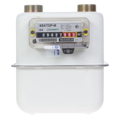 Счетчик газа мембранный Скайметр ВЕКТОР-М G4 (G1 1/4″ правый) в  Счетчик газа мембранный Скайметр ВЕКТОР-М G4 (G1 1/4″ правый) в