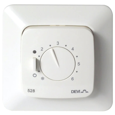 Терморегулятор для теплого пола DEVIreg™ 528 (Jussi) с датчиком пола, 10А в 