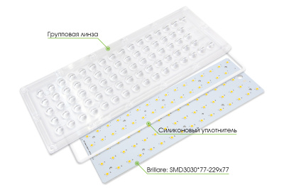 Модуль Brillare: SMD3030*77-229x77 (85x155°) в 