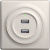 Розетка OneKeyElectro Florence USB двойная, с подсветкой, бежевая в 