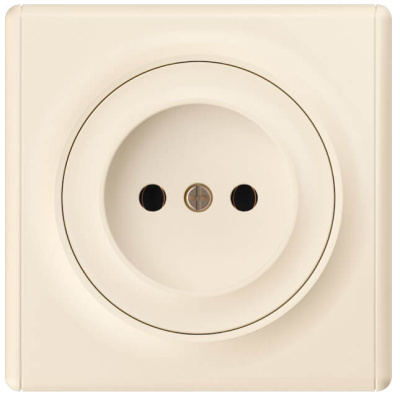 Розетка электрическая OneKeyElectro Florence без заземления, винтовые контакты, бежевая в 