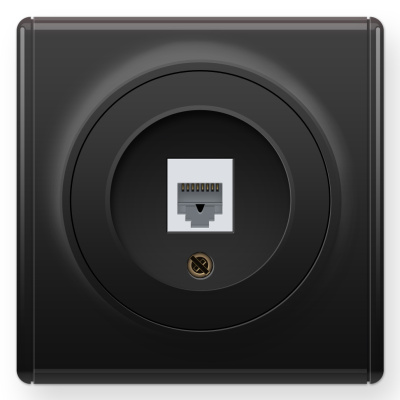 Розетка OneKeyElectro Florence компьютерная 1xRJ45 кат.5e, черная в 