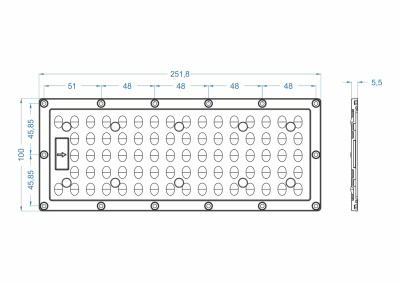 Модуль Brillare: SMD3030*77-229x77 (85x155°) в 