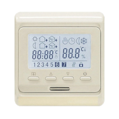 Терморегулятор для теплого пола AlfaReg E-51.716 Wi-Fi, программируемый, 16A, бежевый в 