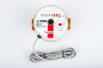 Счетчик горячей воды WFW24.D080-0-R-L-10-IP54 с импульсным выходом ГЕРКОН, ДУ15 в 