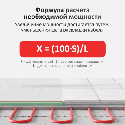 Кабельный тёплый пол AlfaCable 20-1600-80 (10,7 м²) в 