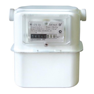 Счетчик газа мембранный Сигнал СГБ G2,5-1 (левый) G1 1/4″ в  Счетчик газа мембранный Сигнал СГБ G2,5-1 (левый) G1 1/4″ в