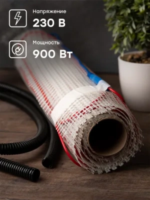 Мат нагревательный двухжильный "Уют" 6 кв. м. 900 Вт EKF в  Мат нагревательный двухжильный "Уют" 6 кв. м. 900 Вт EKF в