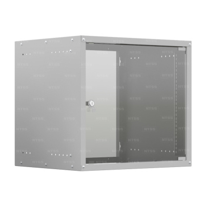 19'' Настенный телекоммуникационный шкаф NTSS LIME 18U 550×450×900 мм, стеклянная дверь, боковые стенки не съемные, разобранный, серый RAL 7035 в России