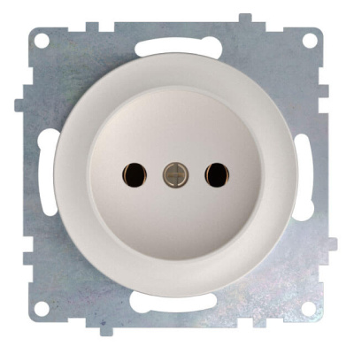 Розетка электрическая OneKeyElectro Florence без заземления, винтовые контакты, бежевая в 